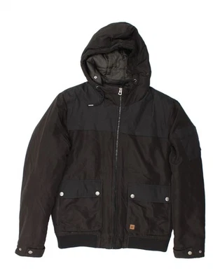 JACK & JONES Mens Hooded Bomber Jacket UK 40 Large Black Polyester BQ30 - Image 1 of 3