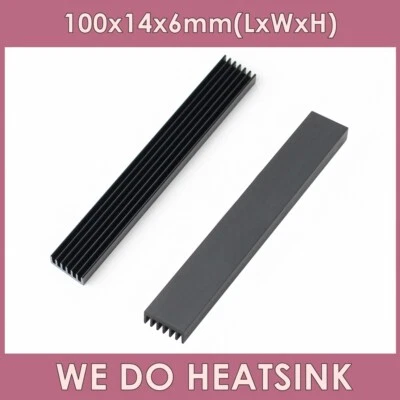 100x14x6mm With or Without Tape Black Extruded Long WE DO HeatSink Cooler - Image 1 of 4