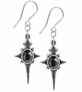 Sterne Leben Earrings, Droppers, Stars Alive, Cross Gothic Gift, Alchemy England - Picture 1 of 4