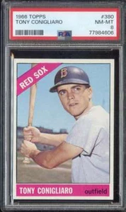 1966 TOPPS #380 TONY CONIGLIARO PSA 8 RED SOX *ADT6124 - Picture 1 of 2