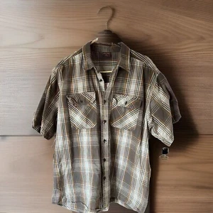Camisa a cuadros Great Northwest manga corta con botones tonos tierra XL - Imagen 1 de 9