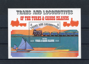 Turks & Caicos Islands Block 42 postfrisch Eisenbahn/railway Thematik - b10504