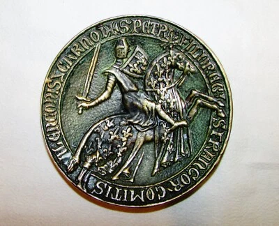 MAX LE VERRIER COUPELLE EN BRONZE Sceau cavalier sculpture / Seal saucer - Photo 1/2