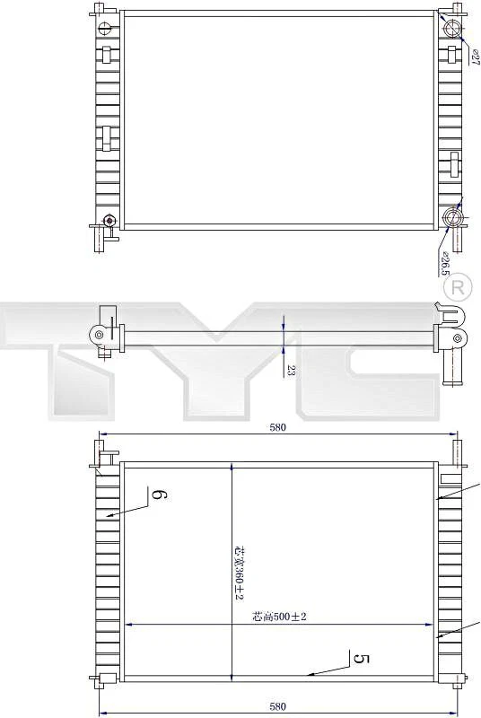 Radiador TYC para FORD MAZDA Fiesta V Fusion 2 1359798 Foto 1 de 1