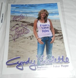 Autographed Photo of Professional Poker Player Cyndy Violette - Picture 1 of 4