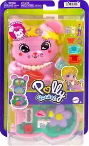 Polly Pocket Tea Party Bunny Compact Dolls and Pet Bunnies Playset New Toy Gift - Picture 1 of 5