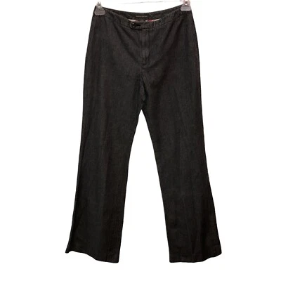 Pantalones de mezclilla Banana Republic para mujer talla 6 negros delanteros planos pierna ancha Foto 1 de 4