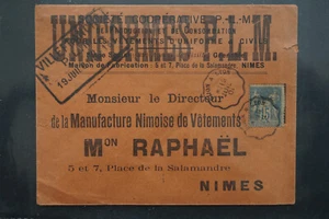 L-309 Enveloppe avec n°75 oblitéré convoyeur ligne Dijon à Lyon - Imagen 1 de 2