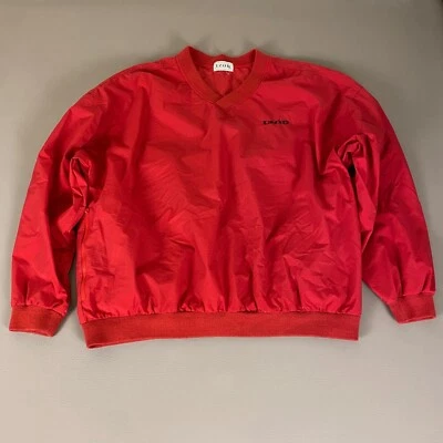 Pulôver masculino vintage IZOD vermelho tamanho 2XL tamanho grande quebra-vento gola V manga longa - Imagem 1 de 4