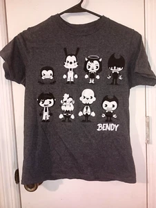Bendy Characters Youth Medium Gray Short Sleeve T-Shirt. - Picture 1 of 3