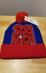 ECKO UNLTD STAY HIGH ROT UND BLAU BEANIE MÜTZE 420 ROTE AUGEN NEU MIT ETIKETT SELTEN - Bild 1 von 4