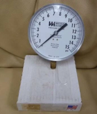 Weiss 4CTS  Pressure Gauge 0-15 PSI 1/4" NPT  New - Image 1 of 4