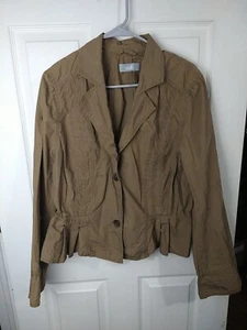 Wallis Woman 20 Blazer Casual Boho Lage look Pleated Brown Two Button - Picture 1 of 10