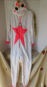NWT Secret Treasures Flying Unicorn Hooded Fleece Union Suit Large Juniors Women - Picture 1 of 12