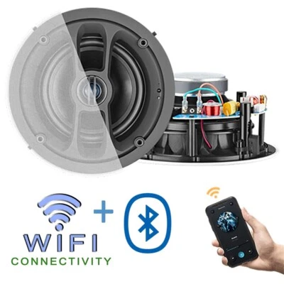 TDX 6.5" 2-Way WiFi Wireless APP Control + Bluetooth In Ceiling Speakers Pair