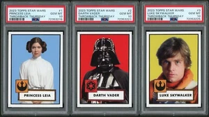 2023 Topps Throwback Thursday SET #1 LEIA #2 VADER #3 SKYWALKER PSA 10 GEM MINT - Picture 1 of 2