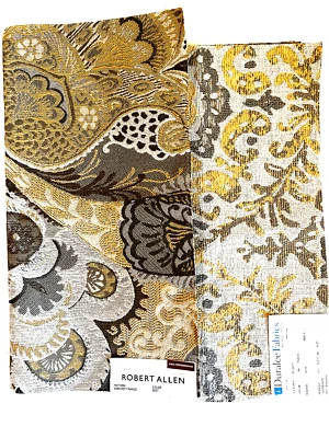 2 Muestra de tapicería de tela de cachemira floral de diseño de 17" cuadrados Coser edredón artesanal FTSQ Foto 1 de 4