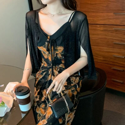 Women Mesh Chiffon Bolero Shrug Cape Cropped Tops Cardigan for Strappy Dress - Image 1 of 4