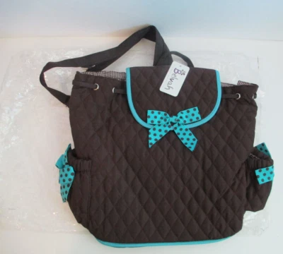 Bolsa Belvah QS1102 BR/TQ tecido acolchoado arco marrom ombro selaback encaixe - Imagem 1 de 4