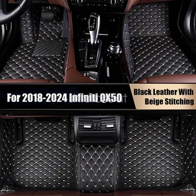 For 18-24 Infiniti QX50 Car Floor Mats PU Leather Auto Pads Interior Accessories - Imagem 1 de 4