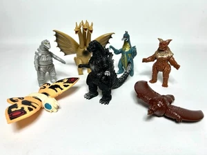 BANDAI 1992 Godzilla King Ghidorah Mini Sofubi Kaiju Vinyl Figure Set of 7 - Picture 1 of 23