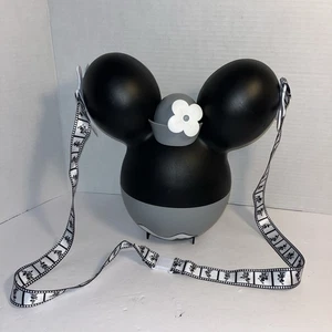 Cubo de palomitas de maíz Willie Steamboat Minnie Mouse de los parques de Disney negro blanco gris - Imagen 1 de 9