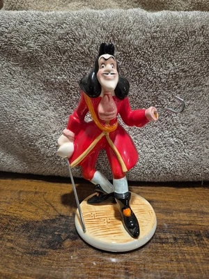 Vtg Walt Disney Captain Hook  Peter Pan Porcelain Ceramic Figurine MALAYSIA 5.5” - Image 1 of 4