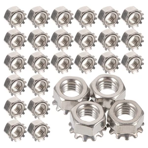  50 Pcs External Tooth Star Lock Washers Stainless Locking Nf Thread Nuts - Picture 1 of 12