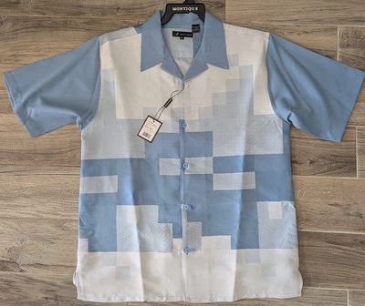 Camisa para hombre MONTIQUE NUEVA CON ETIQUETAS manga corta botón delantero talla XL Carolina geométrica  Foto 1 de 4