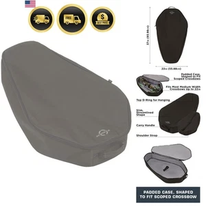 Estuche Ballesta 37 pulgadas Cremallera Acolchado Mango de Hombro Poliéster Sólido Negro Gris - Imagen 1 de 11
