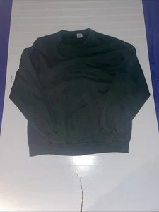 vintage 90s Blank Forest Green Sweatshirt USA Made 2XL Jerzees Crewneck Pullover - Picture 1 of 11