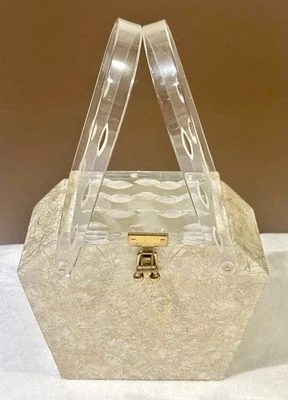 1950's MYLES ORIGINALS Miami Confetti Lucite Vintage Purse Double Handle Handbag - Image 1 of 4