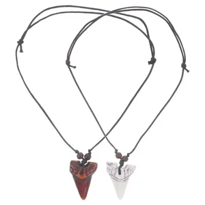  2 Count Haifischzahn Halskette Mann Reisen Haifischanhänger Für Herren - Bild 1 von 12