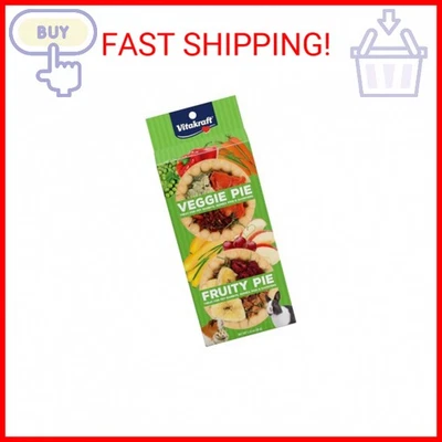 Vitakraft Veggie & Fruity Pie Treat for Pet Rabbits, Guinea Pigs, and Hamsters,