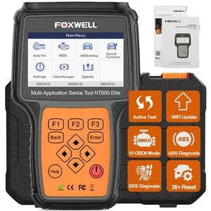 Foxwell NT650 Elite Car Scanner OBD2 Diagnostic ABS SRS DPF Oil Reset Bidirectio - Picture 1 of 12