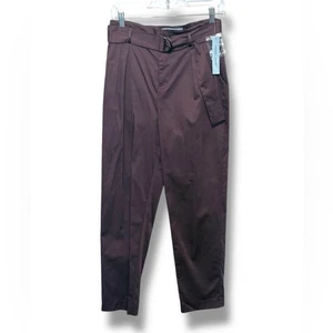 ANTONIO MELANI Kaitlin Dark Rosewood High-Waisted Pleated Pants Size 4 - Picture 1 of 12