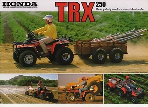 1986 HONDA TRX 250G 4 wheeler farm bike 2 Page ATV Motorcycle Sales Brochure NOS - Picture 1 of 2