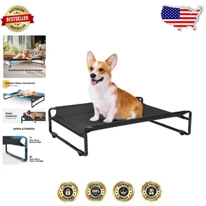 Elevated Cooling Dog Bed for Medium Breeds - Portable Pet Hammock Platform - Picture 1 of 11