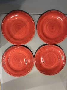 Pier 1 Imports Red/Maroon 11” Melamine Dinner Plates Dishwasher safe-NEW - Picture 1 of 5
