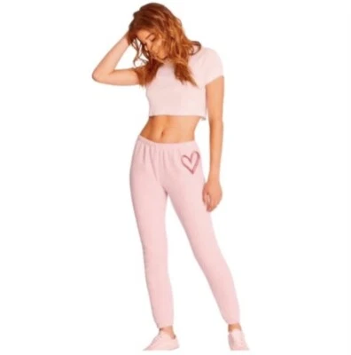 Pantalones de salón Wildfox para mujer rosa incompletos corazón Knox TOTALMENTE NUEVOS Foto 1 de 4