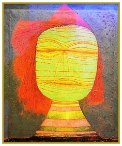 Artista moderno cubista Paul Klee actores máscara contada punto de cruz patrón gráfico - Imagen 1 de 3