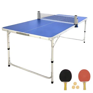 Ping Pong Table Tennis - Table Size 5 Foot X 2.5 Foot Legs 24”-28” Tall - Picture 1 of 5