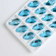 Teardrop Colour Glass Rhinestone Sew On Crystal Jewels Flatback Beads