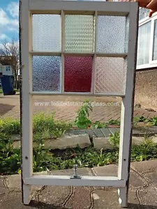More details for stained glass lustre and antique rippled sash window a1596b. delivery option!