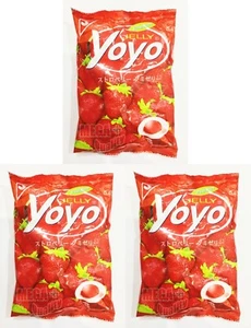 3 x Yoyo Jelly Tropical Fruit Juice Sweet Strawberry Gummy Jelly Candy 80g - Picture 1 of 4