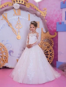 Wedding Flower Girl Dress Communion Party Prom Princess Pageant Bridesmaid - Picture 1 of 6