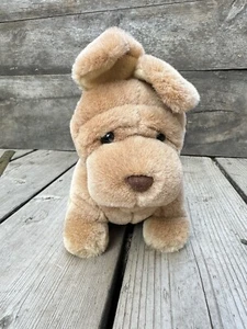 Pucker Pup Shar Pei Sharpei Dog 9" Plush Softsheen Caltoy Brown Stuffed Animal - Picture 1 of 10