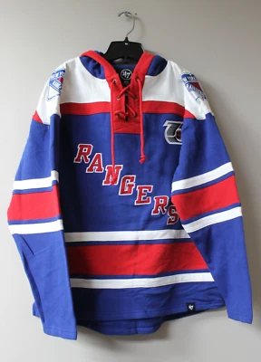 New NHL New York Rangers old time jersey style mid weight cotton hoodie men XXL - Image 1 of 4