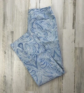 J. McLAUGHLIN Blue & White Paisley Light Weight Jeans Size 10 X 31.5 Inseam - Picture 1 of 11