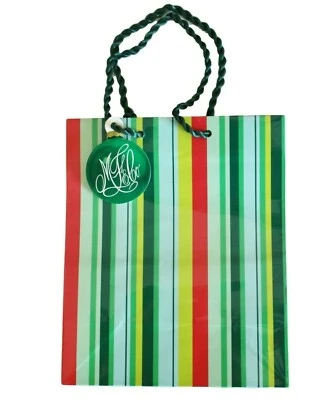 Marshall Field's Shopping gift Bag Christmas Holiday Stripes Ornament Tag Cord - Image 1 of 4